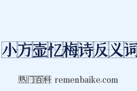 小方壶忆梅诗反义词是什么意思的图片